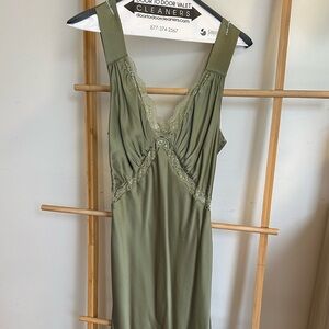 Reformation Sage Green Silk Dress